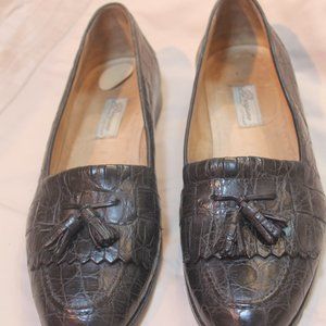 Cole Haan Bragano Black Alligator Tassle Loafers 11.5 med